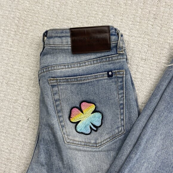 Lucky Brand High Rise Straight Ankle Distressed Jeans 2 / 26 Four-leaf clover* - Picture 2 of 15